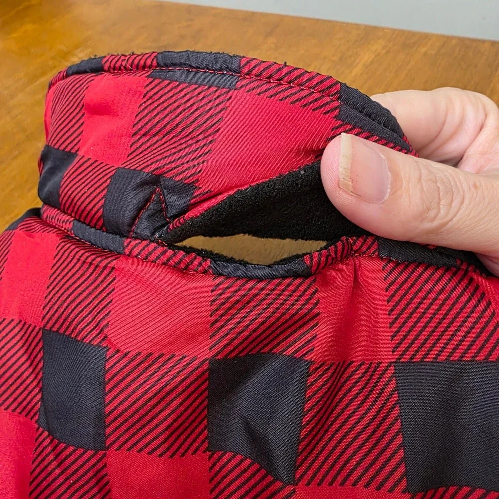 Frisco Large Small to Medium Dog Red Buffalo Plaid Puffer Dog‎ Coat Winter Vest